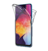 AKTIMO Custodia Full Body 360° per Samsung Galaxy A50 - Custodia in silicone TPU trasparente a protezione completa + Pellicola salvaschermo in PET