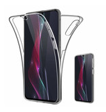 AKTIMO Custodia Full Body 360° per Samsung Galaxy A50 - Custodia in silicone TPU trasparente a protezione completa + Pellicola salvaschermo in PET