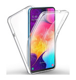 AKTIMO Samsung Galaxy A50S Full Body 360° Hoesje - Volledige Bescherming Transparant TPU Silicone Case + PET Screenprotector