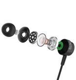 SADES Wings 10 Oordopjes met Microfoon - 3.5mm AUX Oortjes Wired Earphones Oortelefoon Zwart