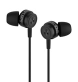 SADES Wings 10 Oordopjes met Microfoon - 3.5mm AUX Oortjes Wired Earphones Oortelefoon Zwart