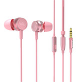 SADES Wings 10 Earbuds with Mic - 3.5mm AUX Earbuds Wired Earphones In-Ear Headphones Pink