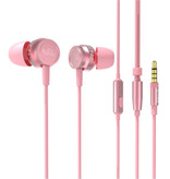 SADES Wings 10 Écouteurs avec Micro - Écouteurs AUX 3,5 mm Écouteurs filaires Écouteurs intra-auriculaires Rose