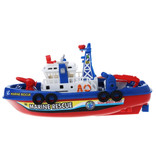 OCDAY Barca dei pompieri di salvataggio marino con motore, gru e pompa dell'acqua - Barca giocattolo per bambini Acqua