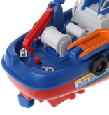 OCDAY Barco de bomberos de rescate marino con motor, grúa y bomba de agua - Barco de juguete para niños Barco de agua