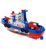 OCDAY Bateau de pompier de sauvetage marin avec moteur, grue et pompe à eau - Bateau de bateau jouet pour enfants