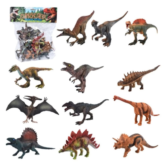 Juego de dinosaurios 12 piezas - Figuras de juguete de dinosaurio realistas para niños