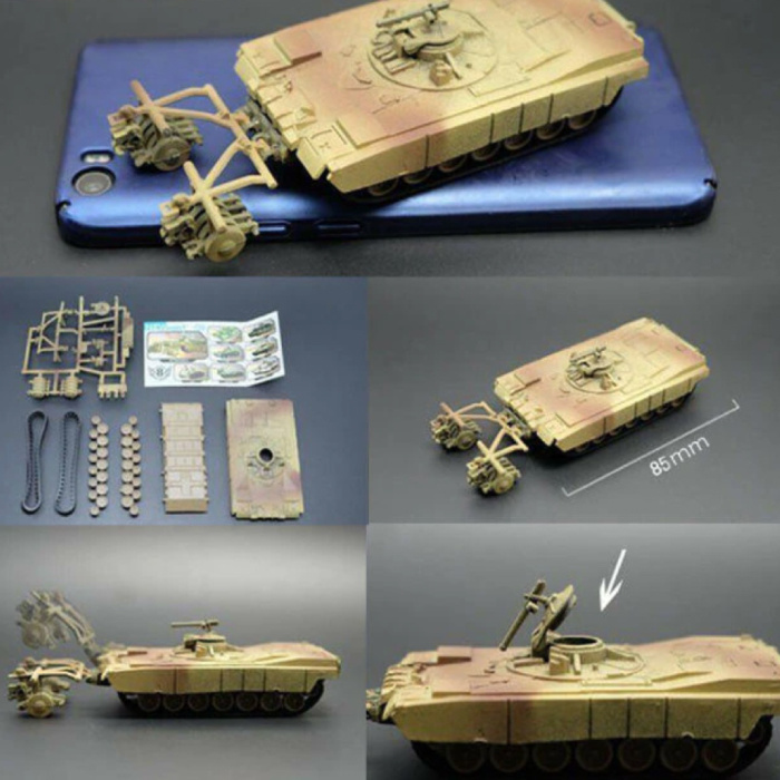 M1 Abrams Build Kit Modèle à l'échelle 1:72 - Modèle de bricolage en plastique pour réservoir de l'armée américaine