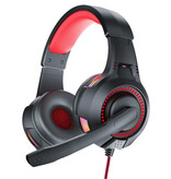 Bluedio D5 Gaming Headset 3.5mm AUX Connection - Comfortable Headphones with Microphone Red