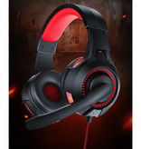 Bluedio D5 Gaming Headset 3,5 mm AUX-Anschluss - Komfortabler Kopfhörer mit Mikrofon Rot