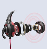 Bluedio Auriculares para juegos D5 Conexión AUX de 3,5 mm - Auriculares cómodos con micrófono Rojo