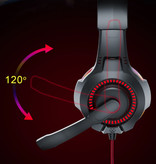 Bluedio D5 Gaming Headset 3.5mm AUX Connection - Comfortable Headphones with Microphone Red