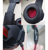 Bluedio D5 Gaming Headset 3,5 mm AUX-Anschluss - Komfortabler Kopfhörer mit Mikrofon Rot