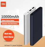 Xiaomi Mi Powerbank 2 - 10.000mAh met 2 Oplaadpoorten  - LED Batterijstatus Externe Noodaccu Batterij Oplader Charger Zilver