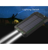 Stuff Certified® Solar Power Bank with 2 Ports 80.000mAh - Built-in Flashlight and Cigarette Lighter - External Emergency Battery Battery Charger Charger Sun Green