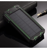 Stuff Certified® Banco de energía solar con 2 puertos 80.000mAh - Linterna incorporada y encendedor de cigarrillos - Batería externa de emergencia Cargador de batería Cargador Sun Green