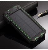 Stuff Certified® Solar Power Bank mit 2 Ports 80.000mAh - Eingebaute Taschenlampe und Zigarettenanzünder - Externer Notfall Akku Ladegerät Ladegerät Sun Green