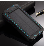 Stuff Certified® Solar Power Bank con 2 Porte 80.000mAh - Torcia Incorporata e Accendisigari - Batteria di Emergenza Esterno Caricabatteria Caricabatteria Sole Blu