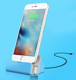 GEUMXL 5W Oplader Standaard voor iPhone Lightning 8-pin - Telefoon Houder Fast Charging Blauw