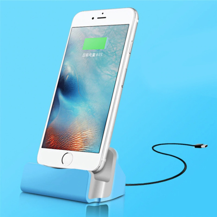 Soporte de cargador de 5W para iPhone Lightning de 8 pines - Soporte para teléfono de carga rápida Azul