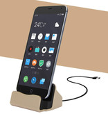 GEUMXL Soporte de cargador de 5W para iPhone Lightning de 8 pines - Soporte para teléfono de carga rápida Dorado