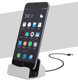 GEUMXL 5W Oplader Standaard voor iPhone Lightning 8-pin - Telefoon Houder Fast Charging Zilver