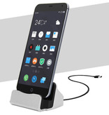GEUMXL Supporto per caricabatterie 5W per iPhone Lightning 8 pin - Supporto per telefono Ricarica rapida Argento