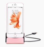 GEUMXL Podstawka ładująca 5W do iPhone'a Lightning 8-pin - Uchwyt do telefonu Szybkie ładowanie Różowy