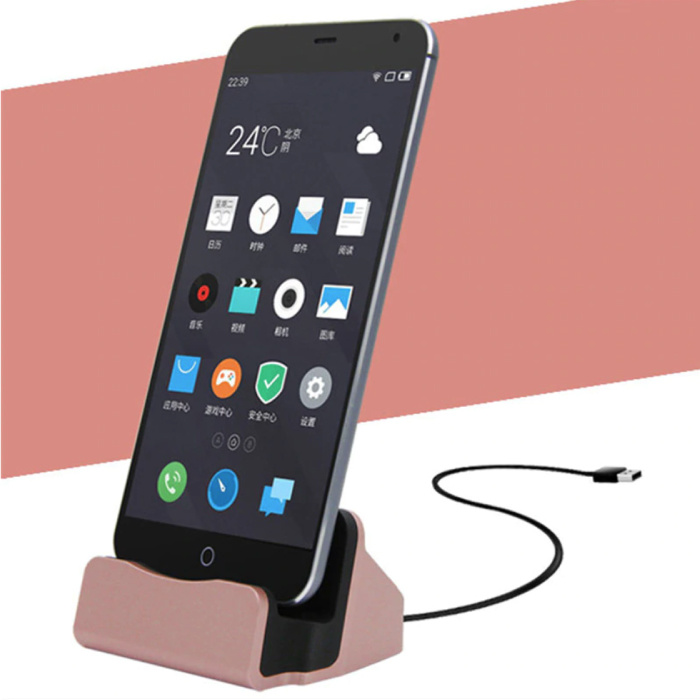 5W Charger Stand for USB-C - Phone Holder Fast Charging Pink