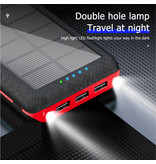 Allpowers Qi Wireless Solar Power Bank con 3 Porte 80.000mAh - Torcia Incorporata - Caricabatteria Caricabatteria Esterno di Emergenza Rosso Sole