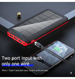 Allpowers Qi Wireless Solar Power Bank con 3 Porte 80.000mAh - Torcia Incorporata - Caricabatteria Caricabatteria Esterno di Emergenza Rosso Sole