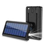 Allpowers Banque d'alimentation solaire sans fil Qi avec 2 ports 80.000mAh - Câbles Micro-USB/USB-C/Lightning - Lampe de poche intégrée - Chargeur de batterie de secours externe Sun Black