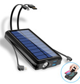 Allpowers Qi Draadloze Solar Powerbank met 2 Poorten 80.000mAh - Micro-USB/USB-C/Lightning Kabels - Ingebouwde Zaklamp - Externe Noodaccu Batterij Oplader Charger Zon Zwart