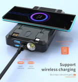 Allpowers Banque d'alimentation solaire sans fil Qi avec 2 ports 80.000mAh - Câbles Micro-USB/USB-C/Lightning - Lampe de poche intégrée - Chargeur de batterie de secours externe Sun Black