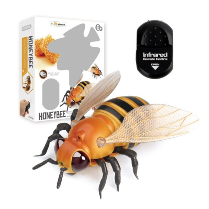 Honey Bee with IR Remote Control - RC Toy Controllable Robot Insect Yellow