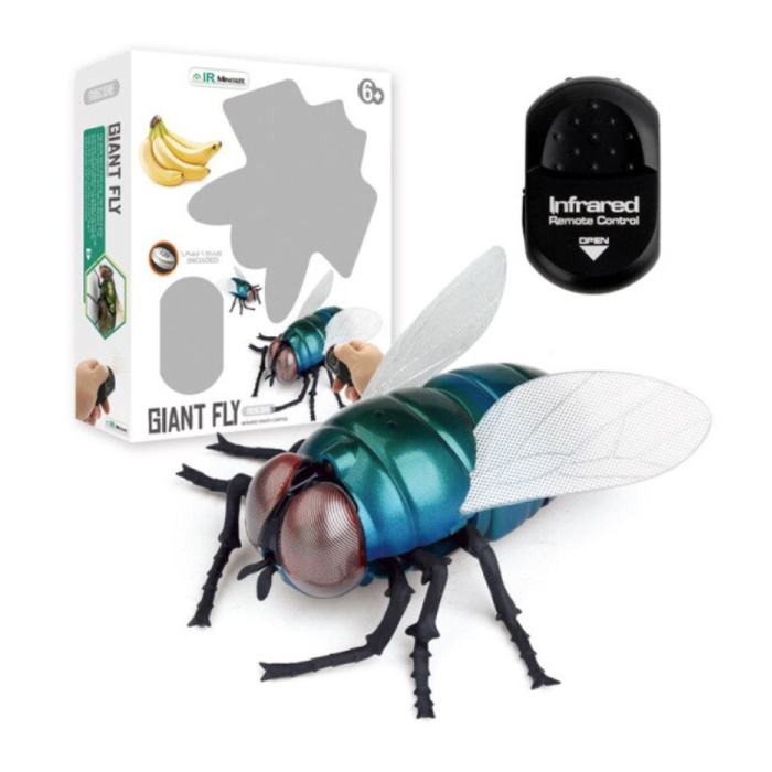 Home Fly with IR Remote Control - RC Toy Controllable Robot Insect Blue