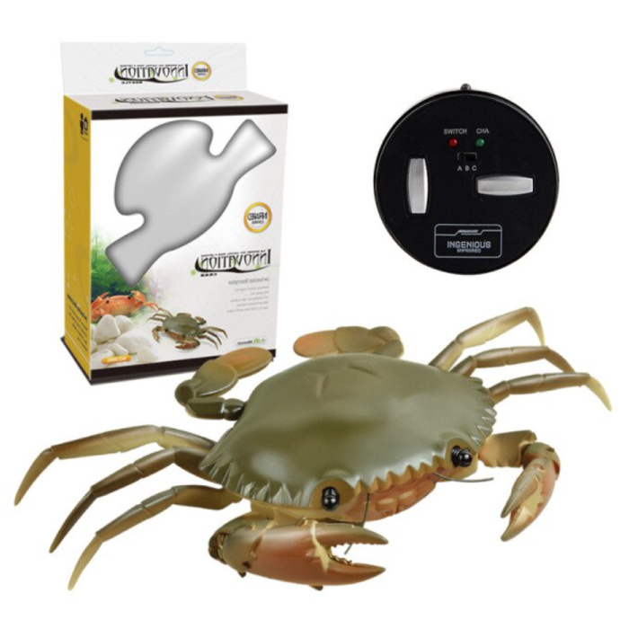 Robot Crabe avec Télécommande IR - Jouet RC Contrôlable Animal Vert