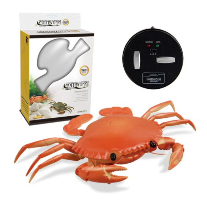 Robot Crabe avec Télécommande IR - Jouet RC Contrôlable Animal Orange