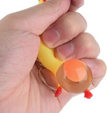 Stuff Certified® Squeeze Chicken Keychain with Egg - Squishy Chicken Fidget Anti Stress Toy Silicone Jaune