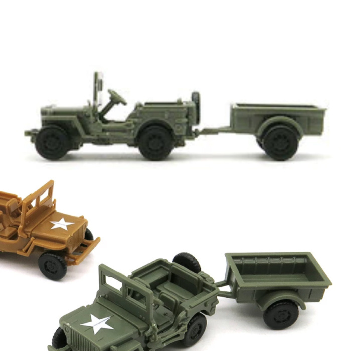1:72 Willys MB Jeep Kit de construcción - US Army Wagon Plastic Hobby DIY Model Green