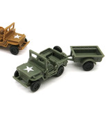 GSF 1:72 Willys MB Jeep Bouwkit - Amerikaanse Leger Wagen Plastic Hobby Doe-het-zelf Model Bruin