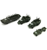 GSF 1:72 Willys MB Jeep Bouwkit - Amerikaanse Leger Wagen Plastic Hobby Doe-het-zelf Model Bruin