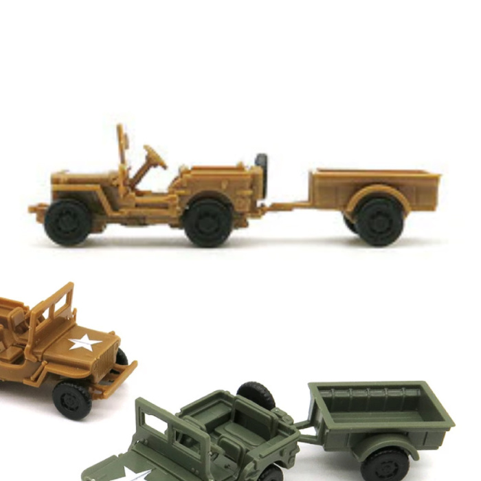 1:72 Willys MB Jeep costruzione kit - US Army Wagon plastica hobby modello fai da te marrone