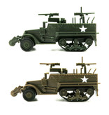 GSF 1:72 M3A1 Kit de construcción de Jeep de media pista - US Army Wagon Plastic Hobby Modelo de bricolaje Verde