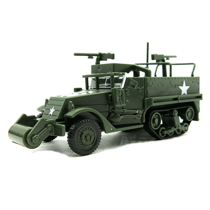 1:72 M3A1 Kit de construcción de Jeep de media pista - US Army Wagon Plastic Hobby Modelo de bricolaje Verde