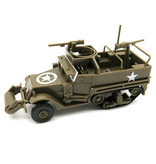 GSF 1:72 M3A1 Kit de construcción de Jeep de media pista - US Army Wagon Plastic Hobby Modelo de bricolaje Marrón