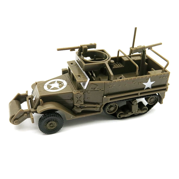 Kit di costruzione per jeep semicingolato M3A1 1:72 - Modello fai da te in plastica per carro armato dell'esercito americano marrone