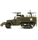 GSF 1:72 M3A1 Half-Track Jeep Construction Kit - US Army Wagon Plastic Hobby Model DIY Brązowy