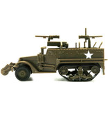 GSF 1:72 M3A1 Kit de construcción de Jeep de media pista - US Army Wagon Plastic Hobby Modelo de bricolaje Marrón