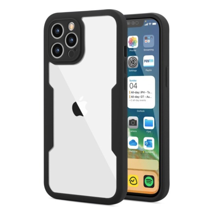 iPhone 13 Pro 360°  Full Cover - Full Body Case Hoesje + Screenprotector Zwart